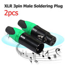 1 Pair XLR 3Pin Male Female DIY Audio Cable Connectors Solder Plug (Green) Newly