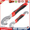 2Pcs Multi-function Universal Quick Snap'N Grip Adjustable Wrench Spanner