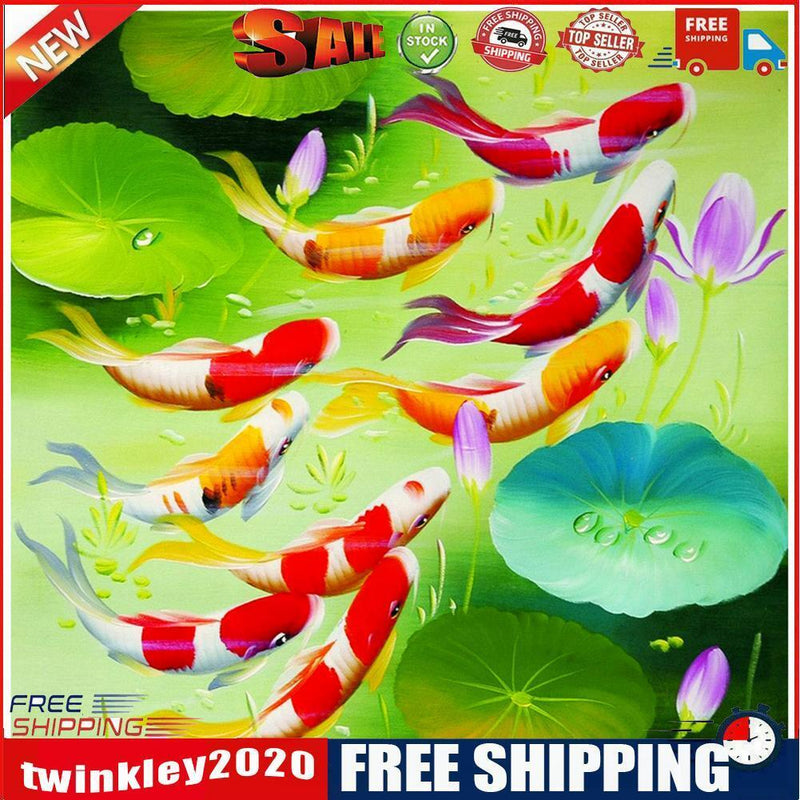 5D DIY Full Drill Diamond Painting Swimming Fish Cross Stitch Embroidery