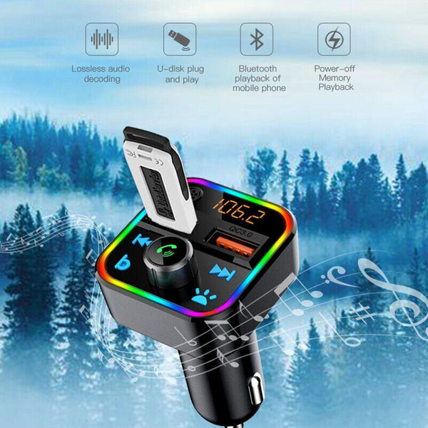 Wireless Bluetooth FM Transmitter MP3 Player Car Charge Adapter Fast Charger