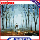 Hand Painted Artwork Frameless DIY Raining Lovers Painting By Numbers Picture