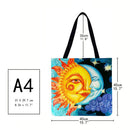 Sun moon Printed Shoulder Shopping Bag Casual Large Tote Handbag 40*40CM