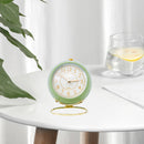 Analog Alarm Clock Light Emitting Silent Non Ticking Clock for Kid (Green)