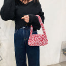 Animal Pattern Underarm Bag Women Mini Plush Shoulder Handbags Purse (9)