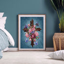 Painting By Numbers Kit DIY Cross Flowers Hand Painted Artwork Wall Picture