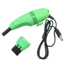 Mini Computer Vacuum USB Keyboard Cleaner PC Laptop Dust Brush (Green) Newly