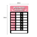 Business Hours Sign Hours of Operation Signs for Window / Door (Pink) Newly
