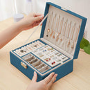 2 Layer Women Jewelry Box, Lockable Organizer, Display Storage Case (Green)