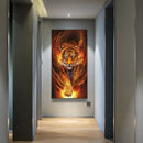 Flame Animal Oil Paint By Numbers Kits Canvas Picture DIY Wall Art Craft Sets