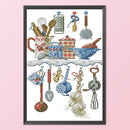 Kitchen Utensil Partial Cross Stitch 11CT Counted Embroidery DIY Needlework