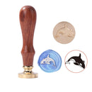 25mm Round Brass Fire Lacquer Copper Animal Pattern Wax Stamp Seal with Handle