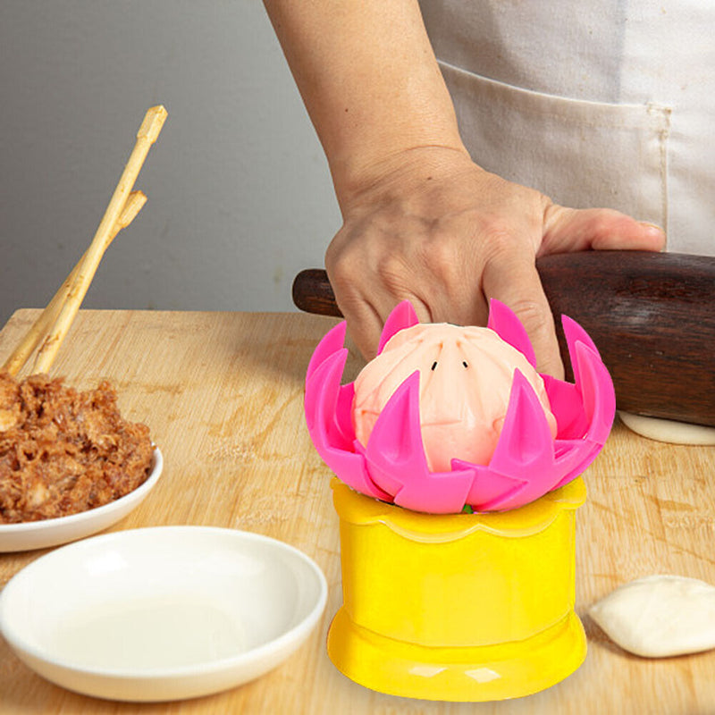 Chinese Baozi Pastry Pie Stuffed Bun Maker Mold DIY Kitchen Tool (Yellow L)