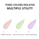 Rainbow Tricolor Isolation Concealer Full Coverage Brighten Makeup lasting V8E6