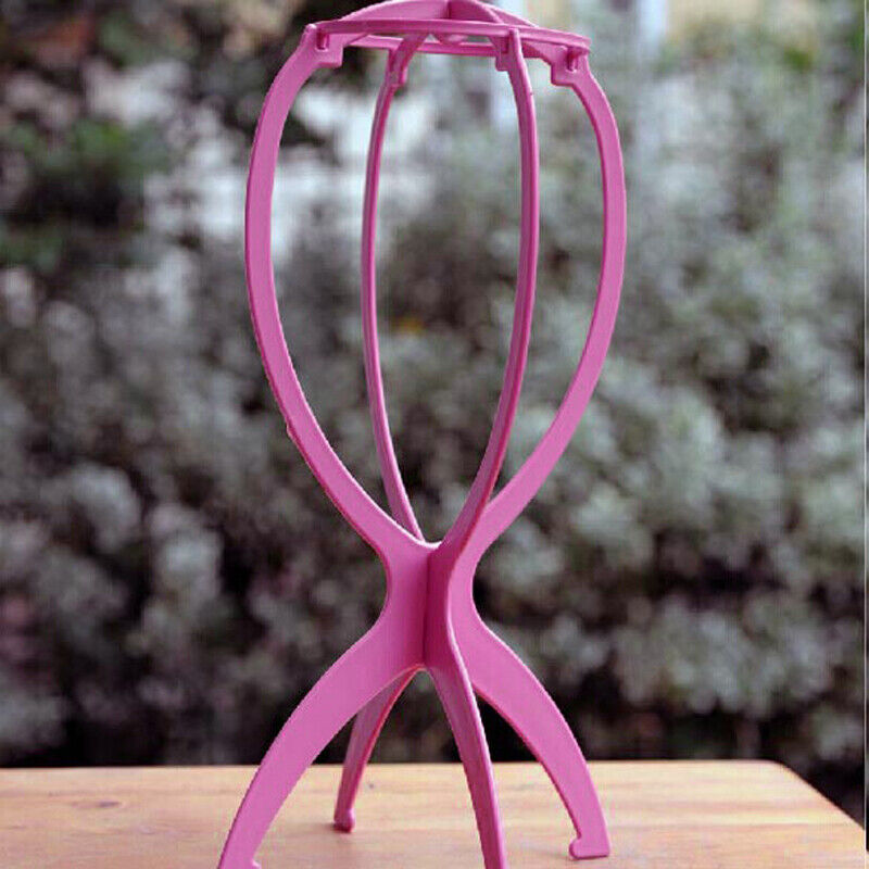 Plastic Folding Stable Durable Wig Hair Cap Display Holder Stand Tool Red