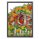 DIY Cottage Printed Cross Stitch Partial Embroidery 14CT Stamped Home Needlework