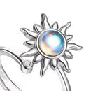 Anti Stress Rings Adjustable Opening Rotatable Jewelry Sun Flower (White) Newly