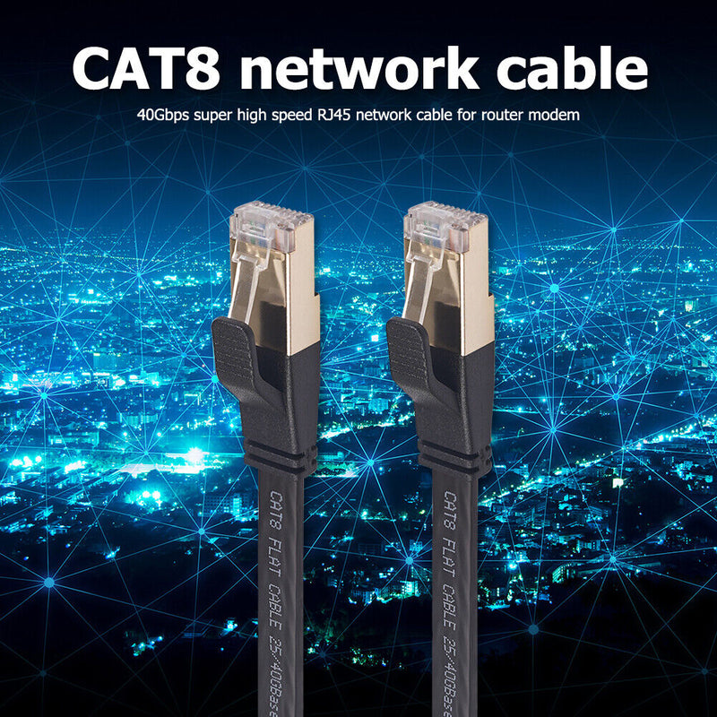 40Gbps Cat8 Ethernet Cable SFTP RJ45 LAN Patch Cord for Router Modem (7.6m)