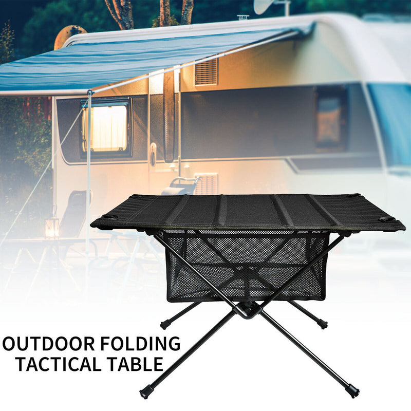 Outdoor Folding Table with Net Pocket Aluminum Alloy Desk for Picnic Barbec