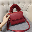 Fashion Alligator PU Women Messenger Handbag Plush Handle Shoulder Totes Bags