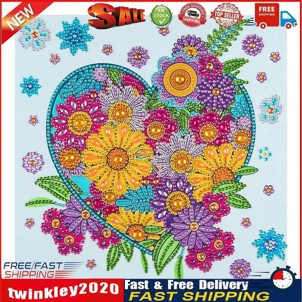 Partial Special Shape Drill Diamond Painting Heart Rhinestone Draw (UP149) Newly