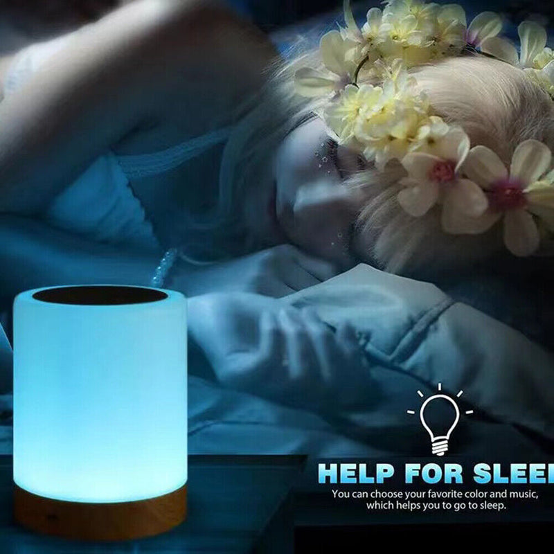 LED Colorful Touch Control Night Light Dimmable USB Rechargeable RGB Table Lamp