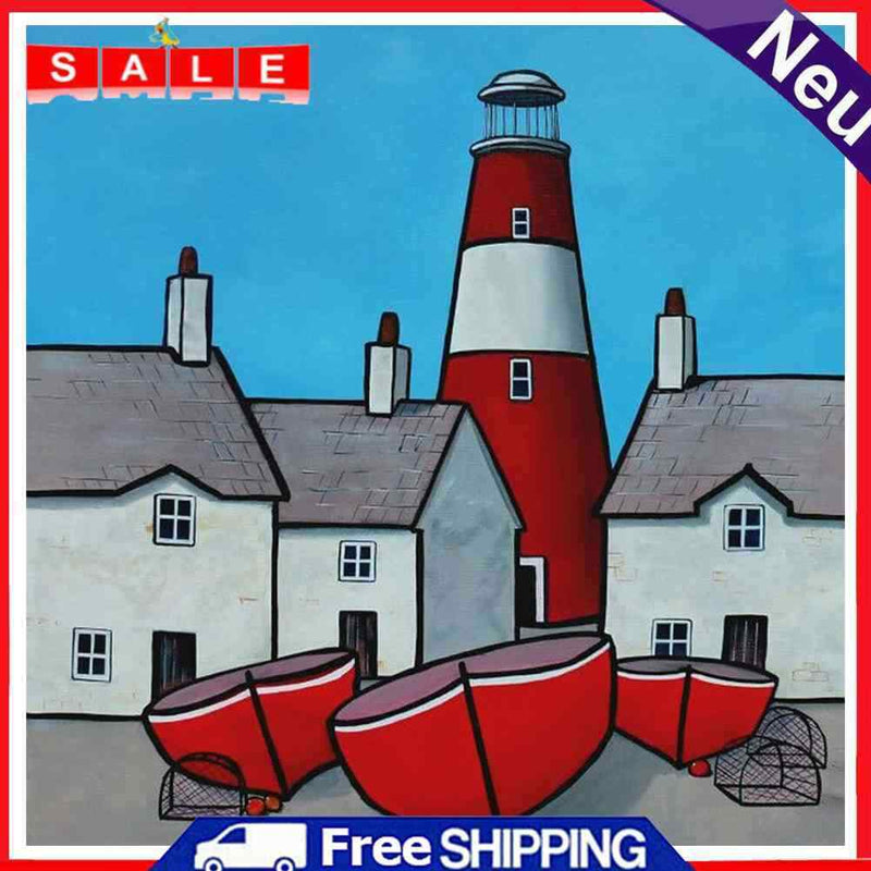20x20cm Lighthouse Frameless Picture Oil Paint By Numbers Painted Picture Kits