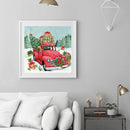 5D Christmas Car Diamond Painting Round Drill Rhinestone Picture Craft for Gift