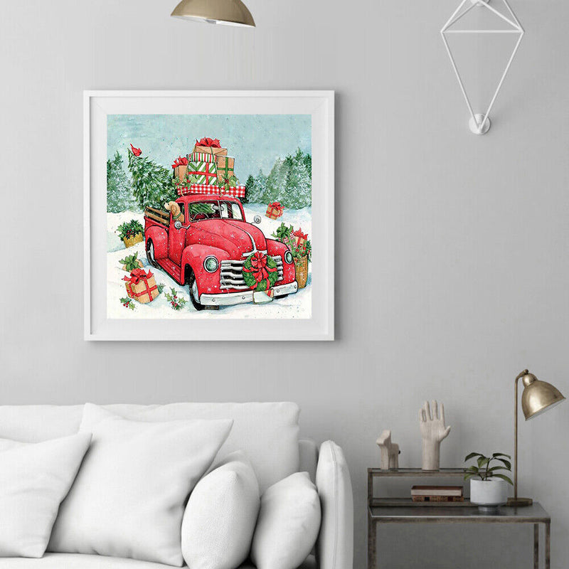 5D Christmas Car Diamond Painting Round Drill Rhinestone Picture Craft for Gift