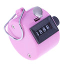 Clicker Counter 4 Digit Number Counters Plastic Shell Hand Held(Pink) Newly