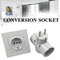 EU/DE Plug Triple Plug Protective Contact Multiple Plug Power Adapter~