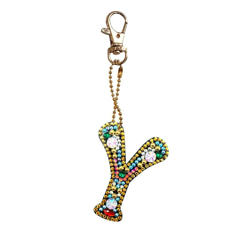 DIY Key Chain Diamond Painting Letters Women Bag Keyring Pendant Gift (Y) Newly