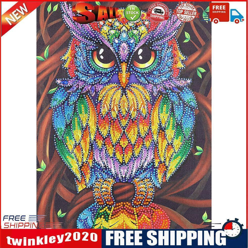 5D DIY Special Shaped Diamond Painting Owl Cross Stitch Mosaic Craft Kit