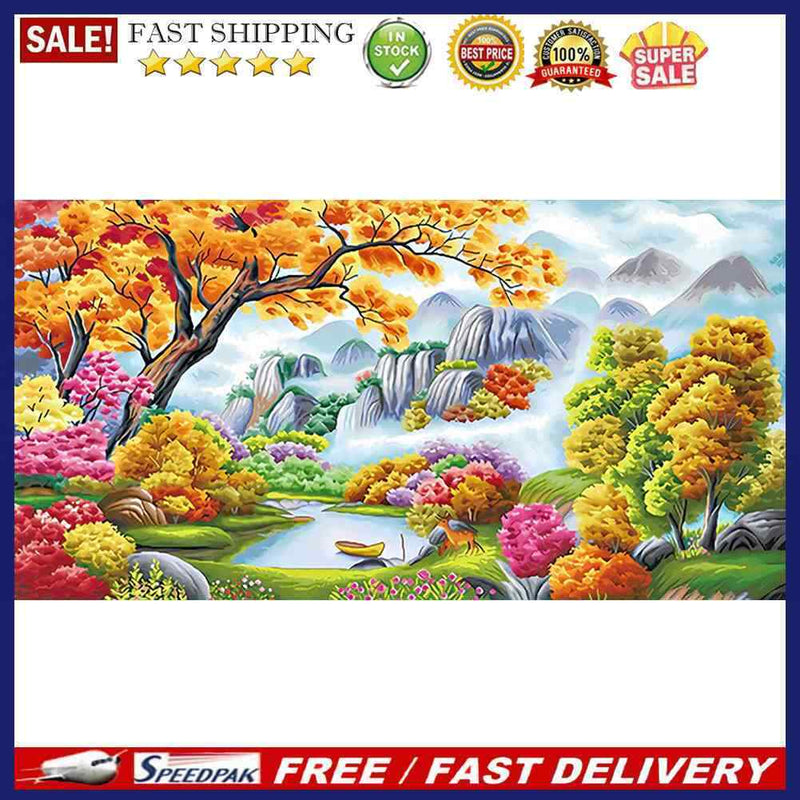 11CT Full Cross Stitch Idyllic Beauty Stamped DIY Embroidery Kits Handmade