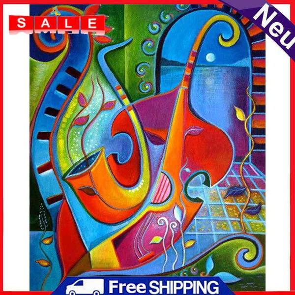 Musical Instrument Oil Paint By Numbers Drawing DIY Coloring Picture for Adults