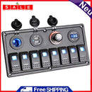 Car Marine Boat 8-Speed Waterproof LED Rocker Switch Panel Circuit Switch