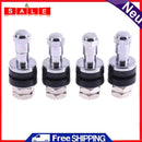 VODOOL 4pcs/Set Tire Valve Stems Chrome Metal Screw Rinse in High Pressure