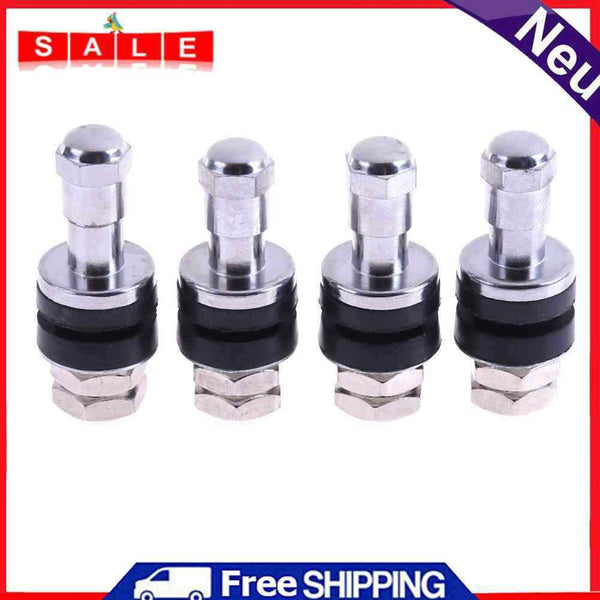 VODOOL 4pcs/Set Tire Valve Stems Chrome Metal Screw Rinse in High Pressure