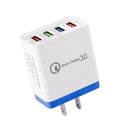 4 USB Travel 3A Fast Charging Charger US Plug Adapter (Dark Blue) 5PCS