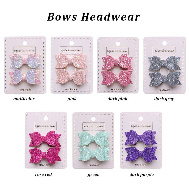 Double Layer Glitter Sequin Bow Cute Hairpins Bows Headwear Kids Hair Clips