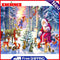 Santa Claus with Animal Oil Paint By Numbers Drawing DIY Home Decoration Gifts