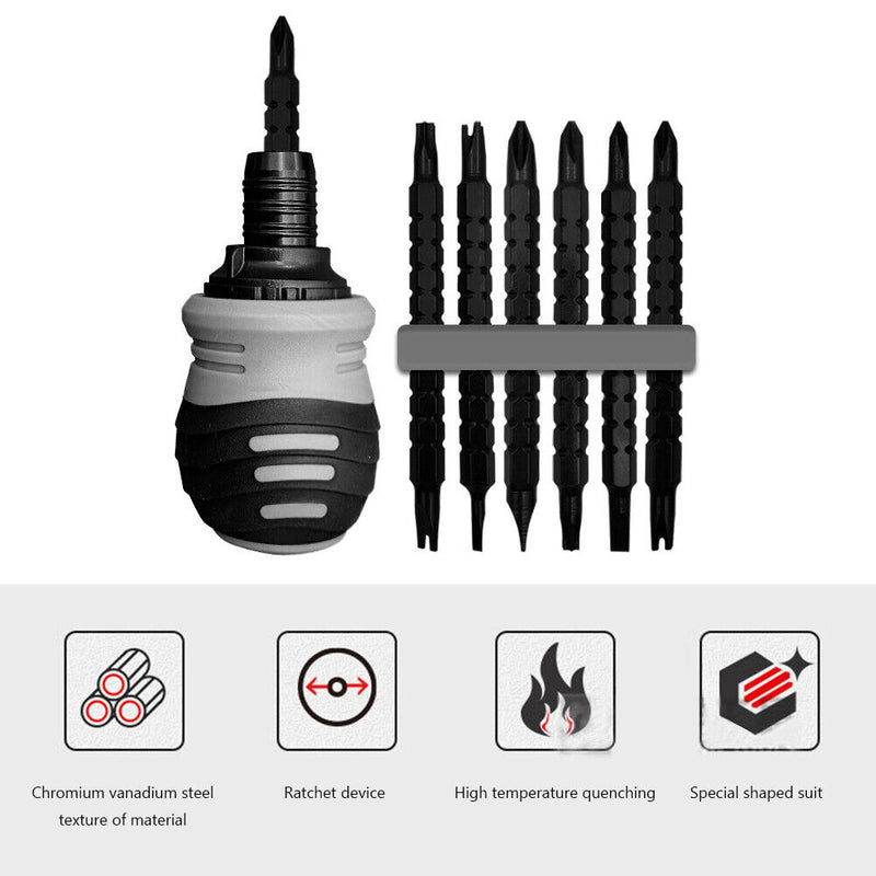 12 in 1 Multipurpose Ratchet Screwdriver Special Drill Bit Set with Case Newly