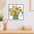 Partial Embroidery DIY 14CT Lily 4 Stamped Cotton Home Thread Cross Stitch Ki