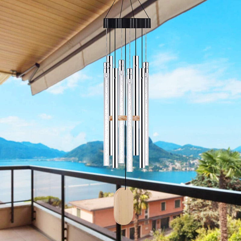Waterproof Wind Chime Solar Lamp Colorful Bubble Column Windbell Light Newly