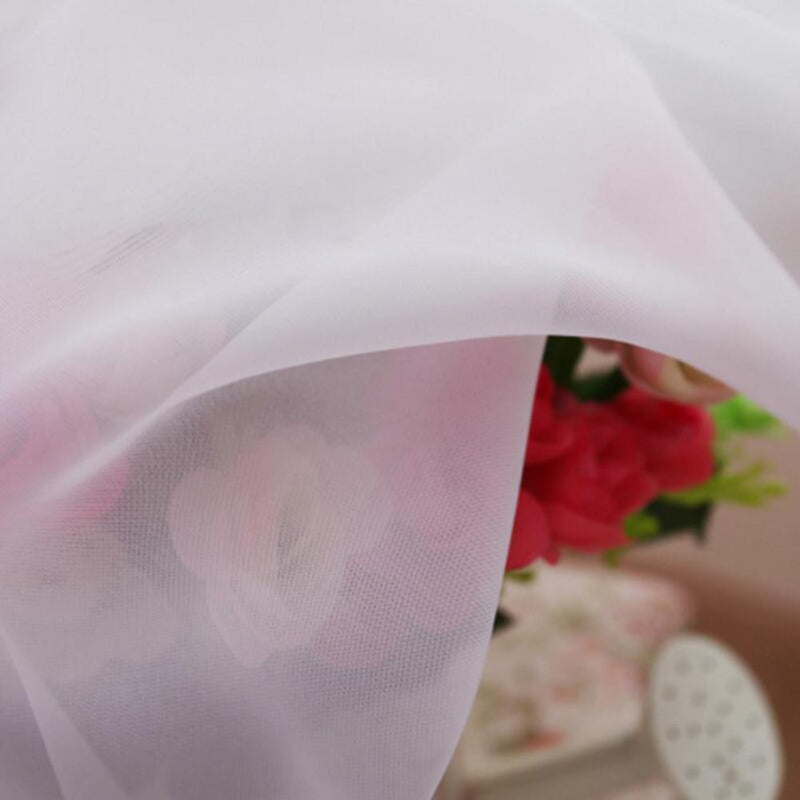 Solid White Yarn Curtain Window Tulle Curtains for Living Room