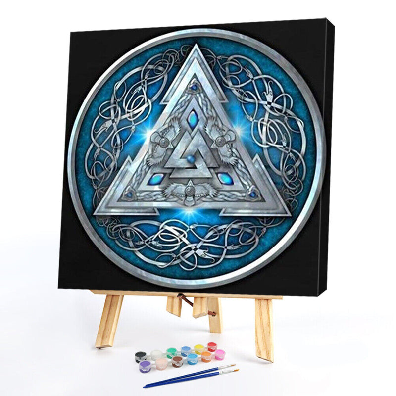 Nordic Badge Oil Paint By Numbers Kits DIY Handpainted on Canvas Wall Art