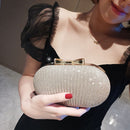 2PCS Party Beaded Egg Shape Rhinestones Shoulder Chain Purse Evening Bag Clutch