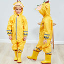 Kids Rain Suit Toddler Raincoat Unisex Baby Waterproof Coverall (Yellow S) Newly