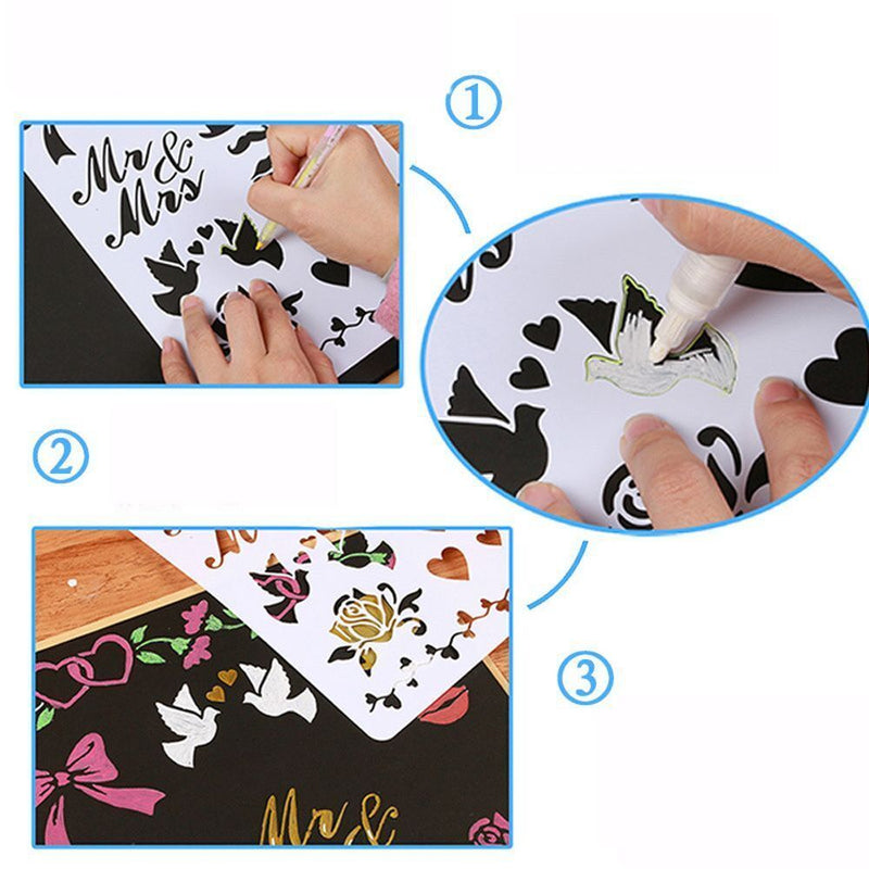 Decorative Scrapbooking Layering Stencils Embossing Template Wall Painting