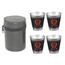 Portable Stainless Steel Wine Cups Set with Leather Storage Bag Picnic Tableware