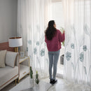 1pc Modern Palm Leaf Windows Tulle Curtains Living Bedroom Screening Yarn Dra
